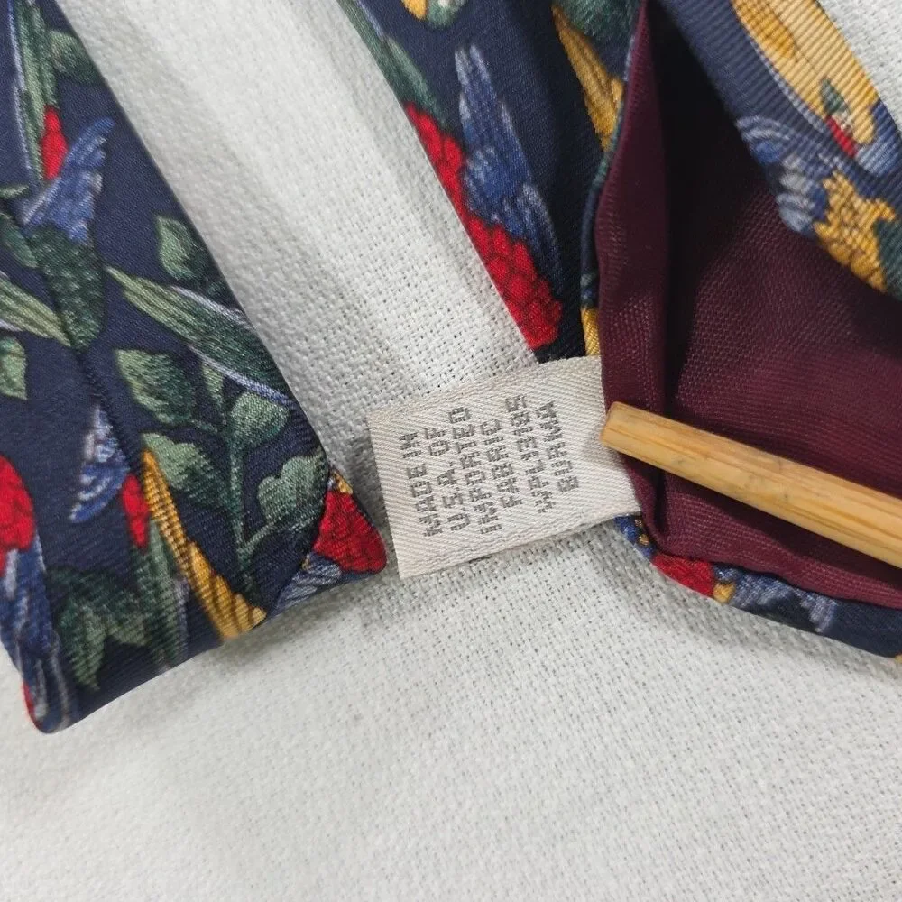 417 by Van Heusen Men's Multicolor Parrot 100% Silk Designer necktie